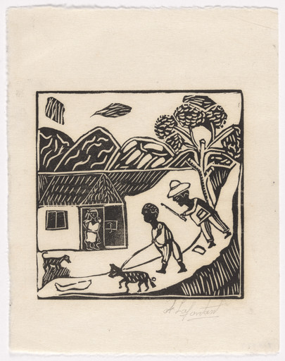 Arnold Lafontant. Untitled from 10 Original Woodcuts Signed by the Popular Painters of Haiti (10 Gravures Originales signées par les peintres populaires d'Haiti). 1947