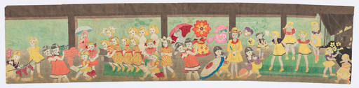 Henry Darger. a) Untitled (Grape shaped damna fruit) b) Untitled (Vines strangling girls). n.d.
