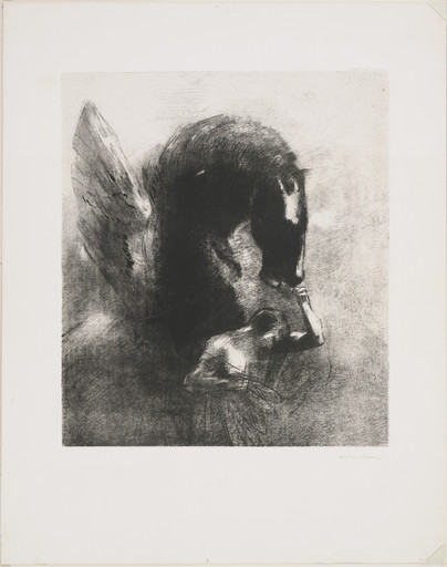 Odilon Redon. Captive Pegasus (Pégase captif). 1889, published 1891