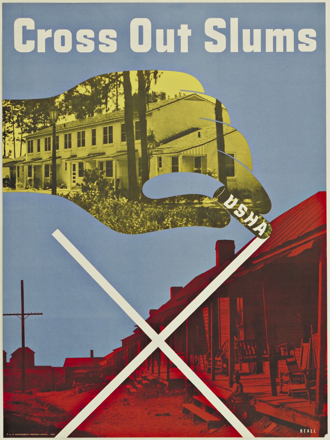 Lester Beall. Cross Out Slums. 1941