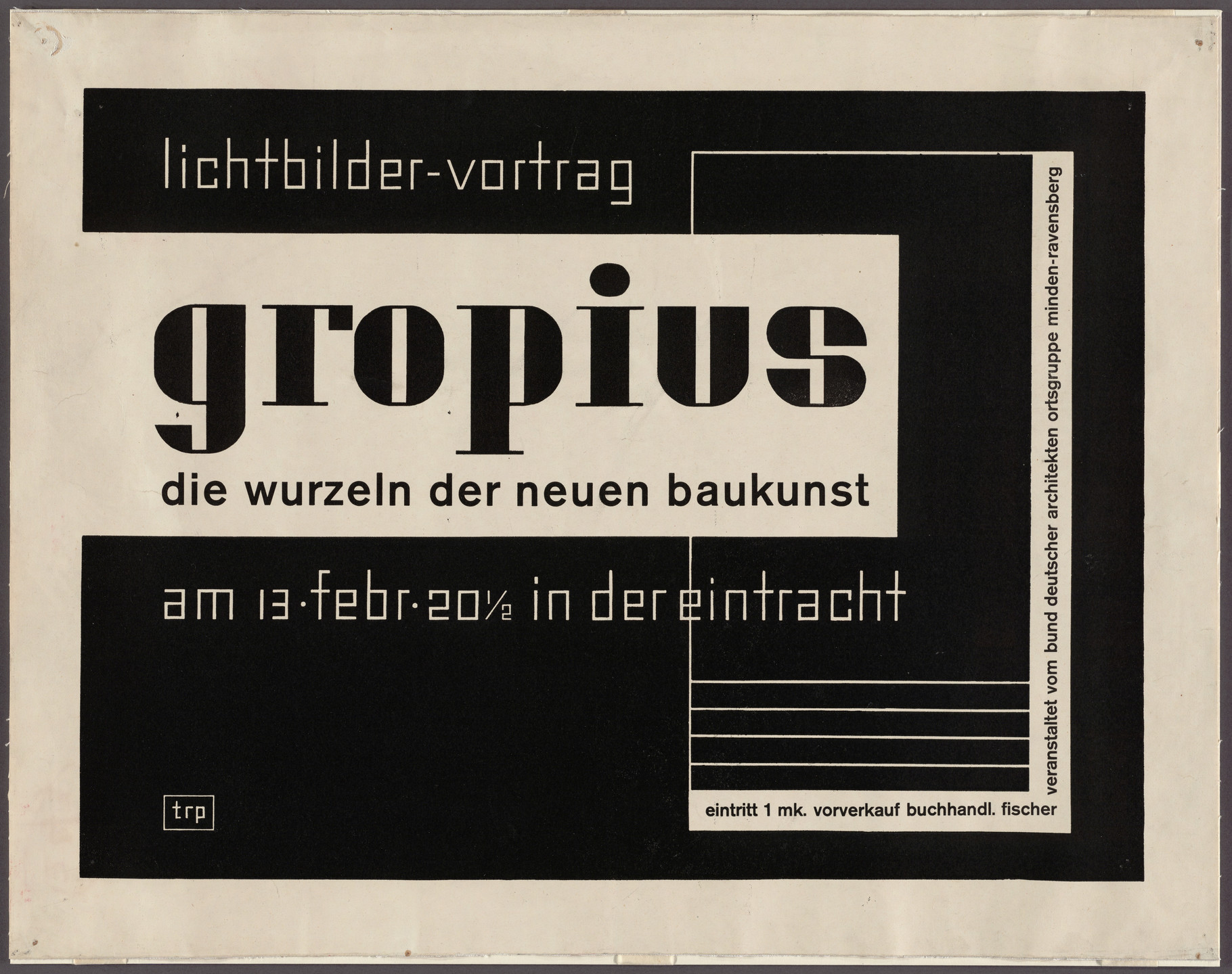 Georg Trump. Gropius, die Wurzeln der neuen Baukunst. c. 1925