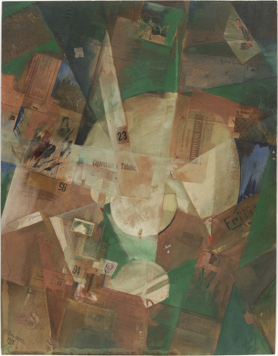 Kurt Schwitters. Picture with Light Center (Bild mit heller Mitte). 1919