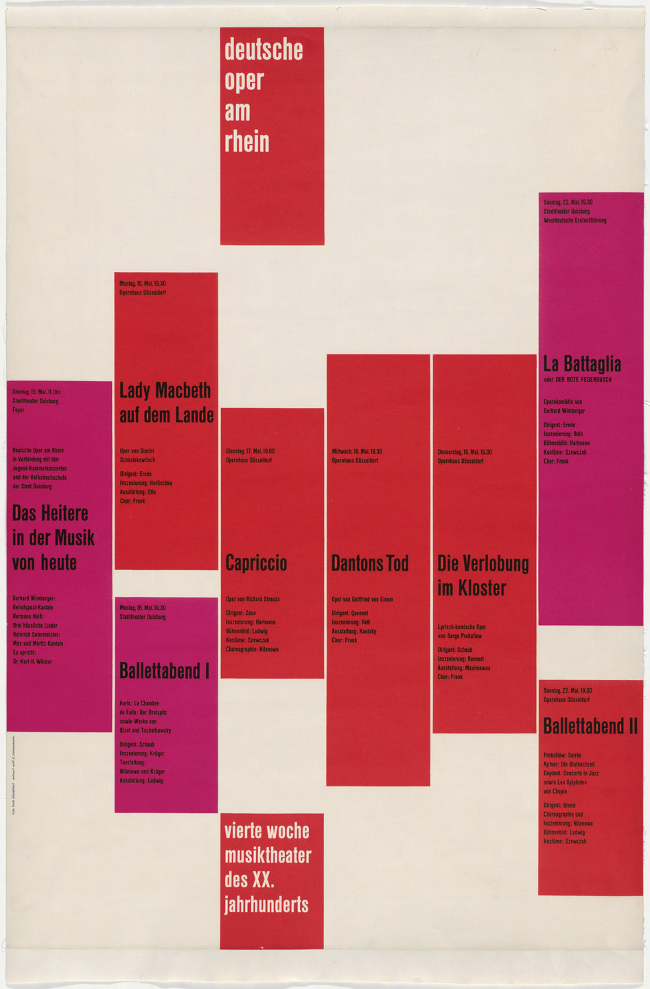Wolf Zimmerman. Deutsche Oper am Rhein. 1962