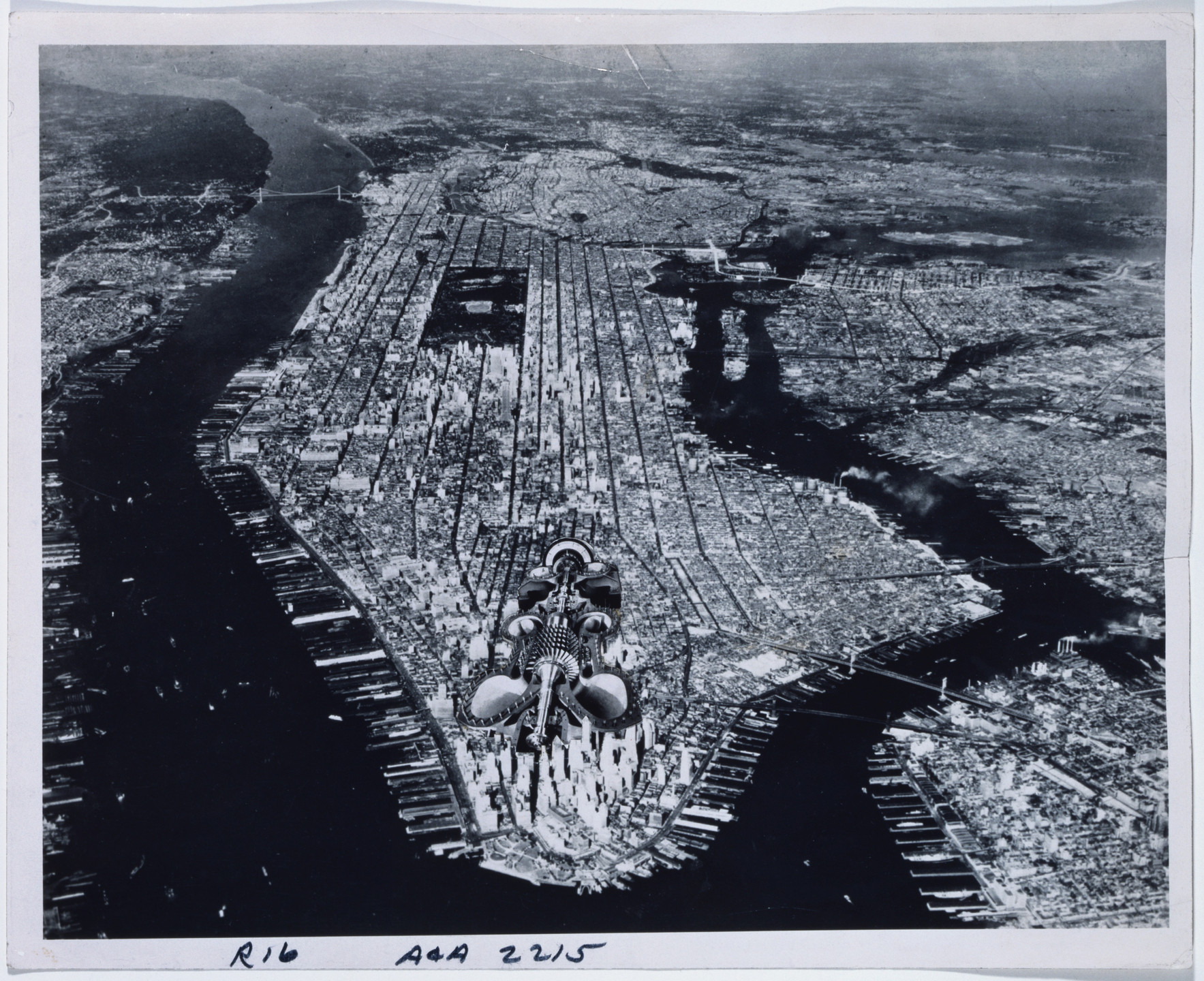 Hans Hollein. Urban Renewal in New York Project, New York, New York, Aerial perspective. 1964