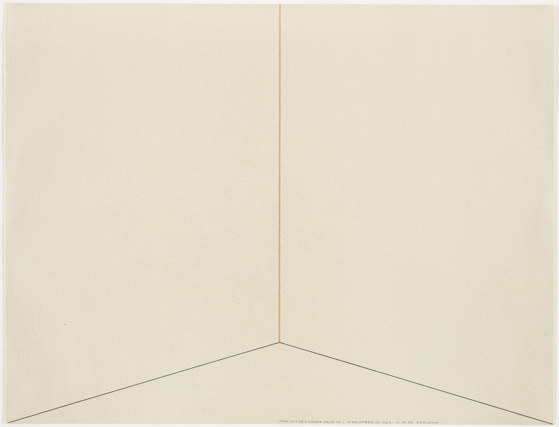 Dan Flavin. Pink out of a Corner from No. 1 of December 19, 1963. October 14, 1965