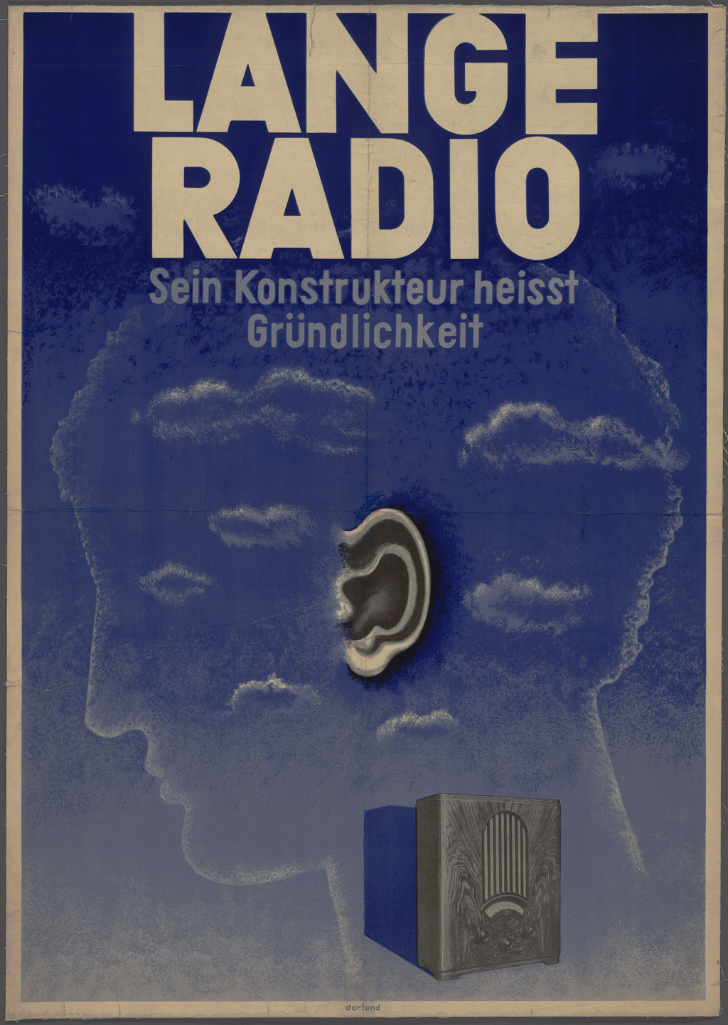 Herbert Bayer. Lange Radio Sein Konstrukteur Heisst Grundlichkeit (Lange Radio - its manufacturer is called thoroughness) (Poster for Johannes Lange GmbH, radio manufacturers 1927-1933). 1931