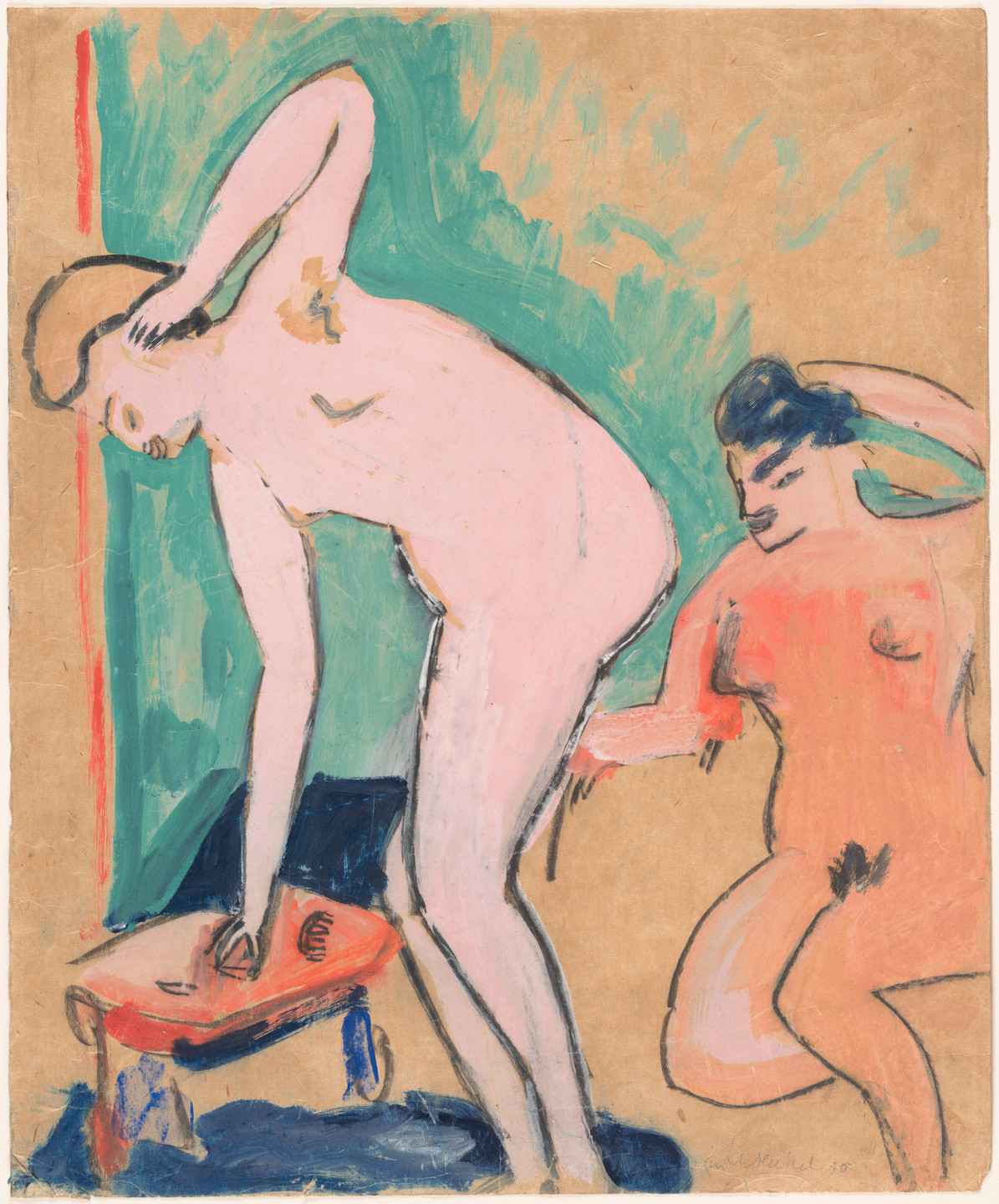 Erich Heckel. Two Female Nudes (Zwei weibliche Akte). 1910