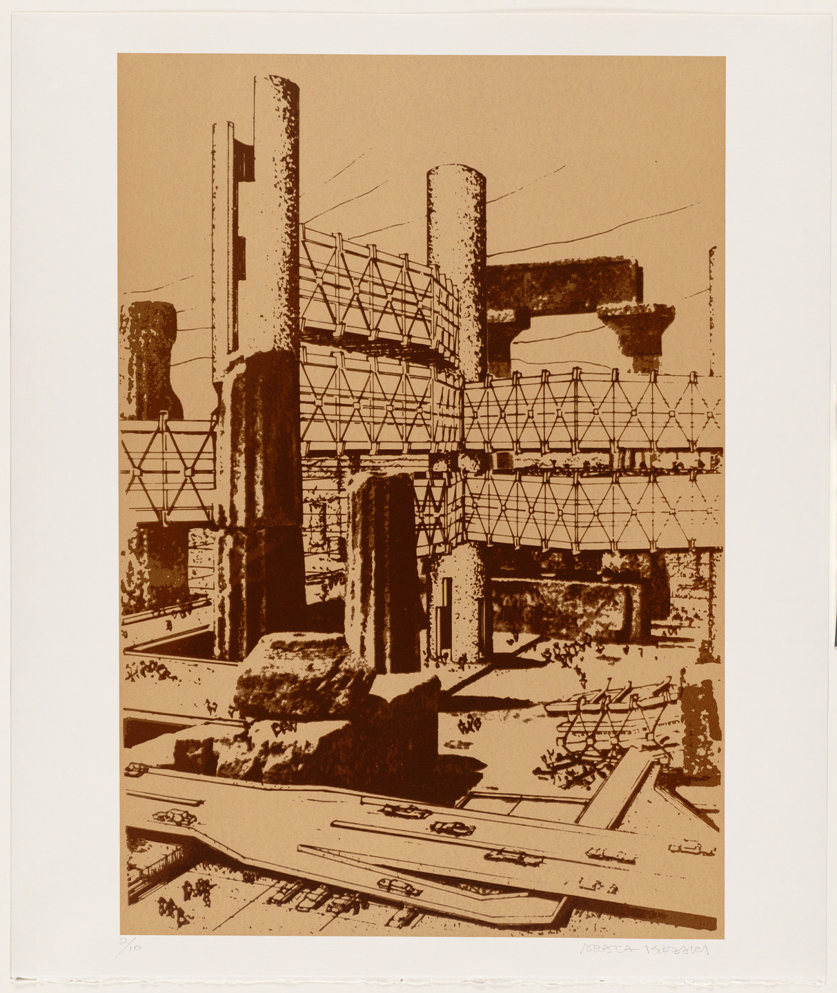 Arata Isozaki. Incubation Process, Perspective. 1990