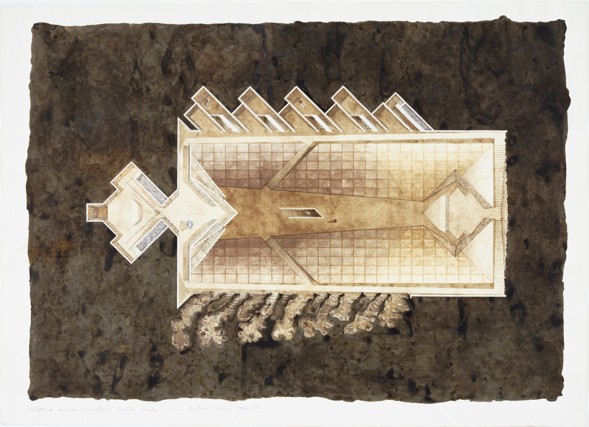 Gaetano Pesce. Church of Solitude Project, New York, New York, Plan. 1974-77