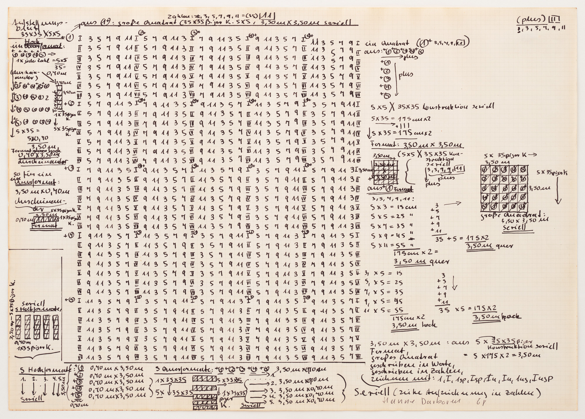 Hanne Darboven. Construction Drawing. 1968