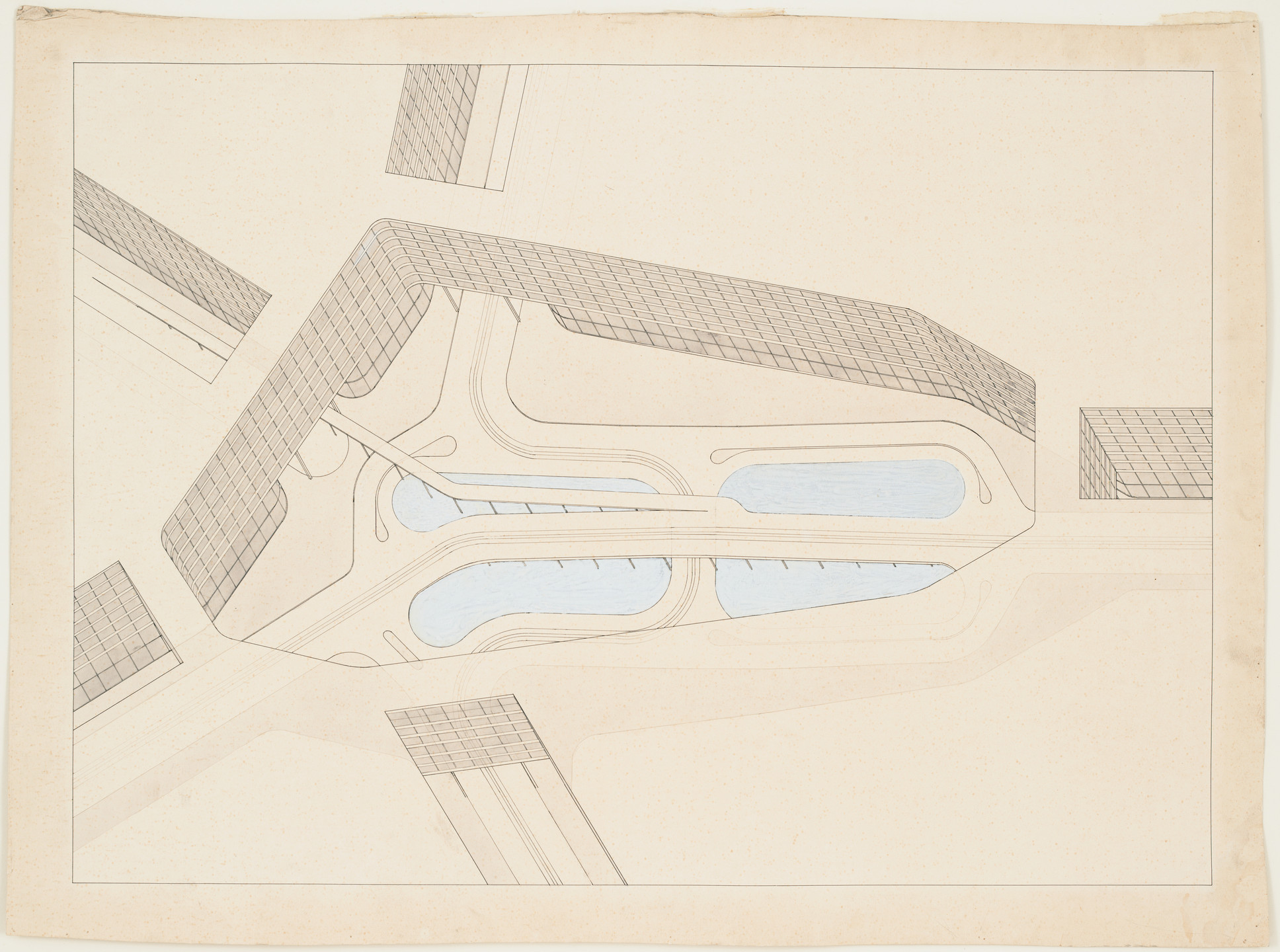 Marcel Breuer. Potsdamer Platz Project, Berlin, Germany, Axonometric. 1929