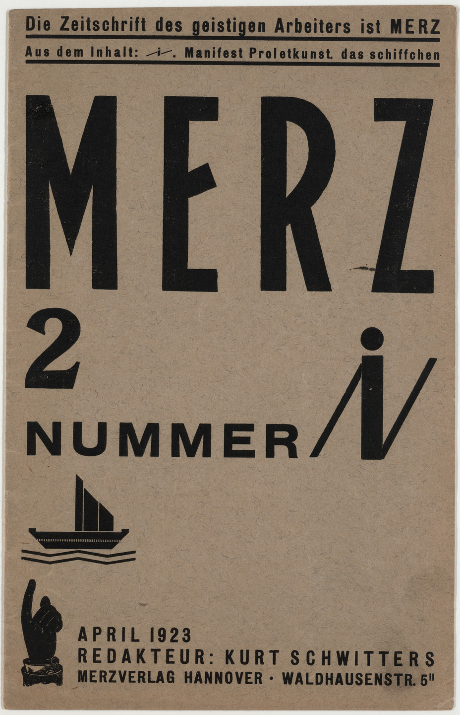Kurt Schwitters. Merz no. 2: Number i (Nummer i). 1923
