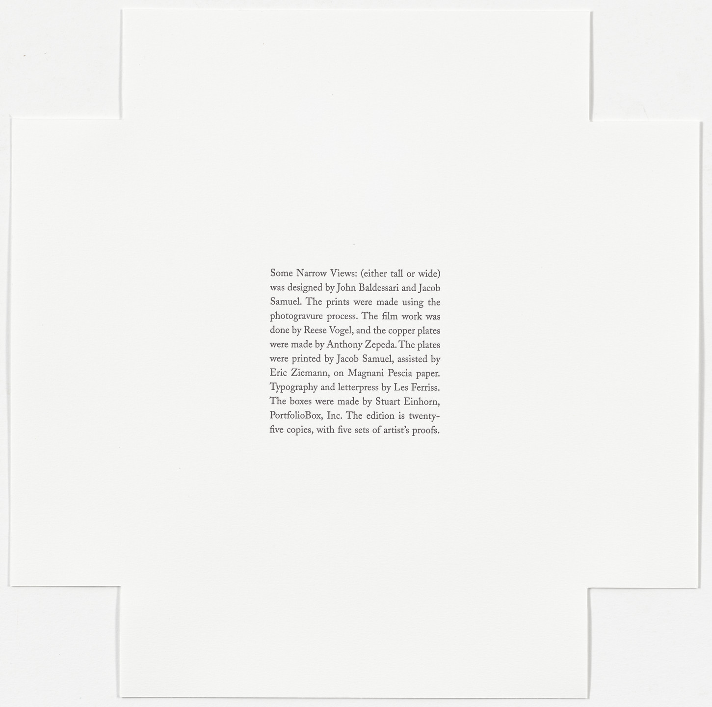 John Baldessari. Some Narrow Views: (Either Tall or Wide). 2004