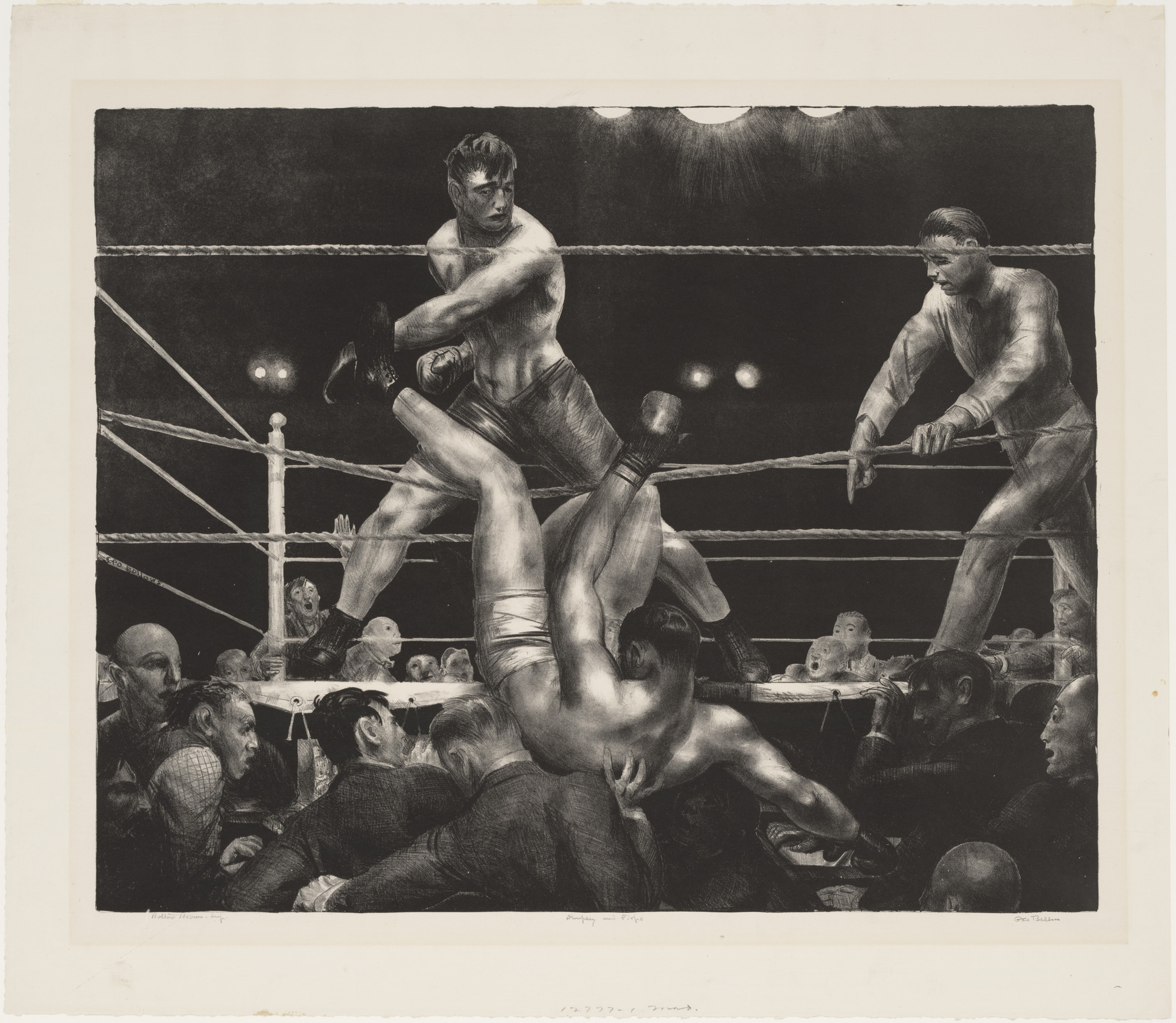 Image result for George Bellows Dempsey and Firpo, lithograph,