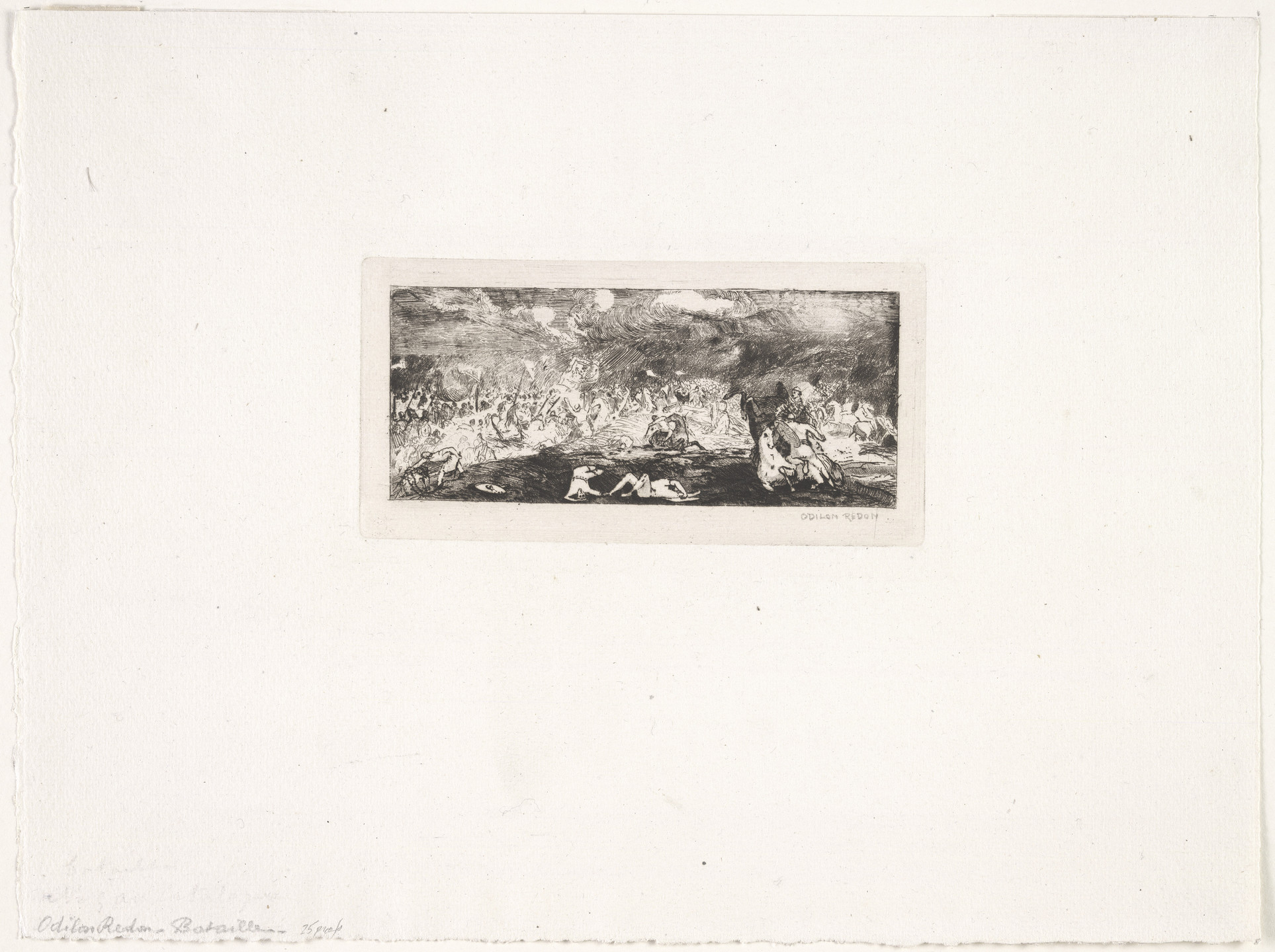 Odilon Redon. Battle (Bataille). 1865