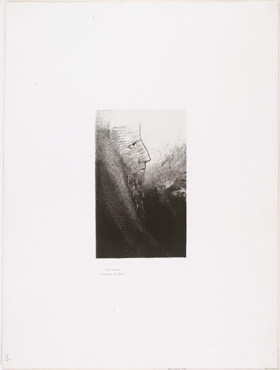 Odilon Redon. Saint Anthony: Help Me, O My God! (Sainte-Antoine: Au secours, mon Dieu!) from The Temptation of Saint Anthony (La Tentation de Saint-Antoine). 1896