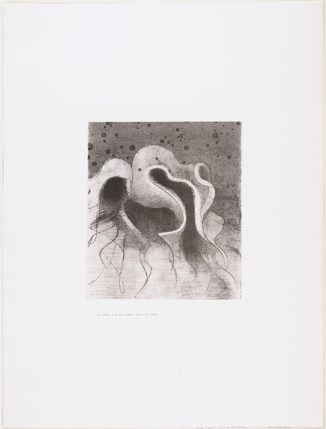 Odilon Redon. . . . The Beasts of the Sea, Round like Leather Bottles (. . . Les Bêtes de la mer rondes comme des outres) from The Temptation of Saint Anthony (La Tentation de Saint-Antoine). 1896