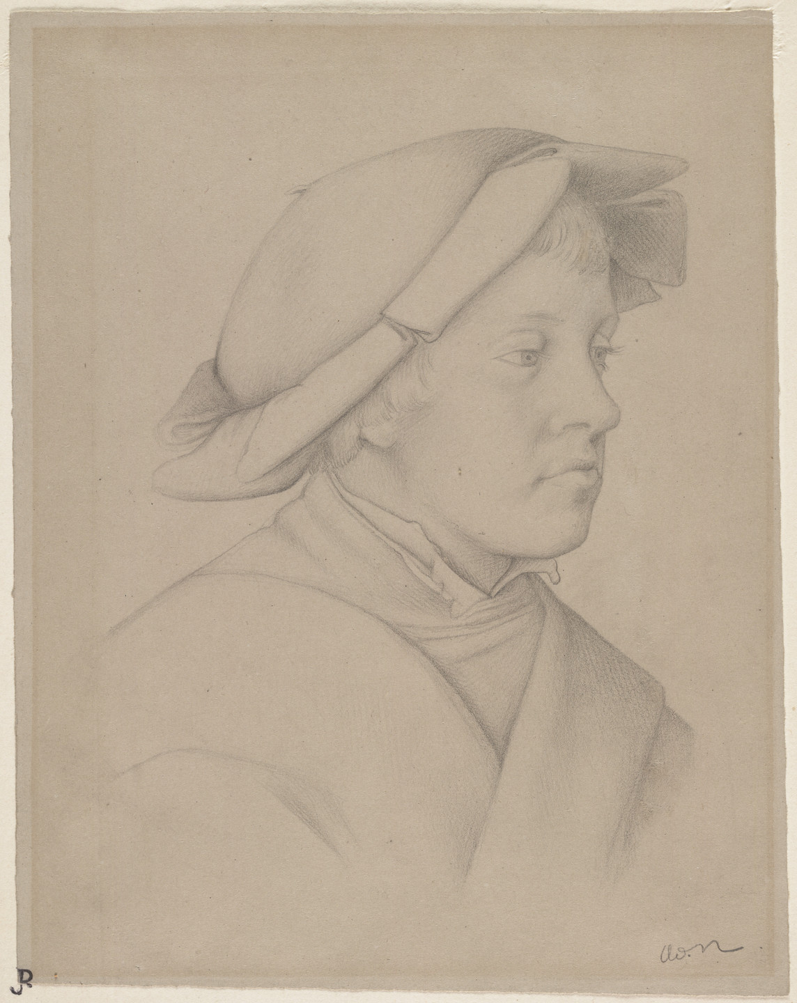 Odilon Redon. Portrait of a Young Man (after Holbein). c. 1866