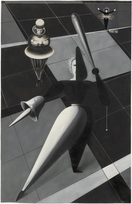 Oskar Schlemmer. Figurines in Space: Study for the Triadic Ballet (Figurinen im Raum: Mise-en-scène for Das Triadische Ballett). (c. 1924)