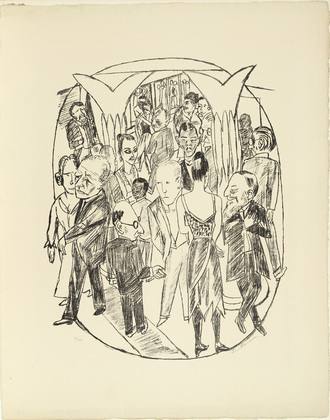 Max Beckmann. The Theater Lobby (Das Theaterfoyer) from Trip to Berlin 1922 (Berliner Reise 1922). 1922