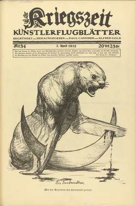 August Gaul. The Dardanelles (Die Dardanellen) (in-text plate, p. 135) from the periodical Kriegszeit. Künstlerflugblätter, vol. 1, no. 34 (7 April 1915). 1915