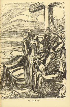 Dora Hitz. Quo vadis, Italia? (plate, p. 161) from the periodical Kriegszeit. Künstlerflugblätter, vol. 1, no. 40 (27 May 1915). 1915