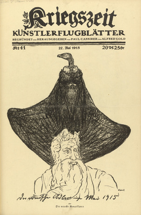 August Gaul. The Roman Eagle in May 1915 (Der römische Adler im Mai 1915) (in-text plate, p. 163) from the periodical Kriegszeit. Künstlerflugblätter, vol. 1, no. 41 (27 May 1915). 1915