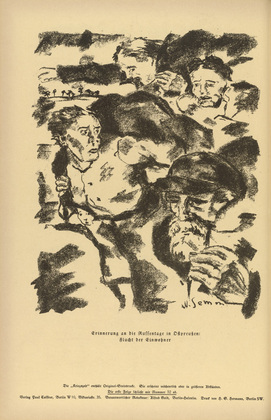 Willy Semm. Memory of the Russian Days in East Prussia (Erinnerung an die Russentage in Ostpreußen) (plate, p. 178) from the periodical Kriegszeit. Künstlerflugblätter, vol. 1, no. 44 (17 June 1915). 1915