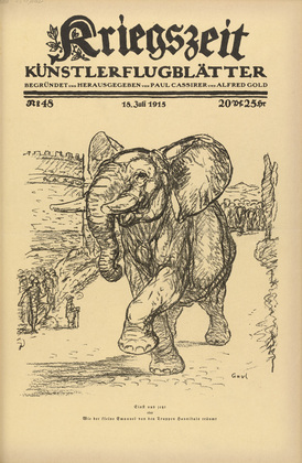 August Gaul. Past and Present (Einst und jetzt) (in-text plate, p. 191) from the periodical Kriegszeit. Künstlerflugblätter, vol. 1, no. 48 (18 July 1915). 1915