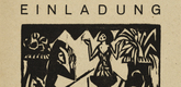 Erich Heckel. "Pantomime by W.S. Guttmann" ("Pantomime von W.S. Guttmann") (exhibition invitation). (1912, published 1921)