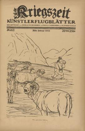 August Gaul. The 'Good Shepherd' Nikita (Der "gute Hirt" Nikita) (in-text plate, p. 247) from the periodical Kriegszeit. Künstlerflugblätter, vol. 1, no. 62 (Middle of Feb 1916). 1916