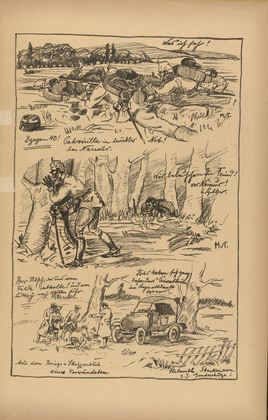 Helmuth Stockmann. What I Saw II (Was ich sah II) (plate, p. 31) from the periodical Kriegszeit. Künstlerflugblätter, vol. 1, no. 8 (14 Oct 1914). 1914