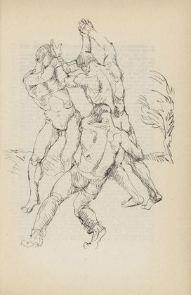 Adolf Ferdinand Schinnerer. Untitled (Men Wrestling) (plate, [p. 341]) from the periodical  Zeit-Echo. Ein Kriegs-Tagebuch der Künstler, vol. 1, no. 22 (Sept 1915). 1915