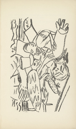 Max Beckmann. First Illustration for Scene 2 (plate facing page 26) from Der Mensch ist kein Haustier (Man Is Not a Domestic Animal). 1937