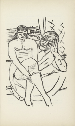 Max Beckmann. Illustration for Scene 6 (plate facing page 70) from Der Mensch ist kein Haustier (Man Is Not a Domestic Animal). 1937