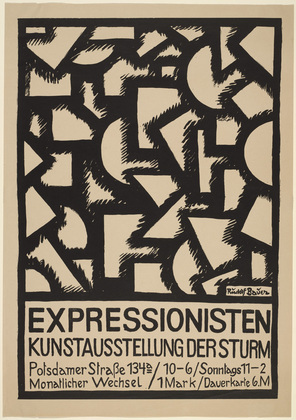 Rudolph Bauer. Poster for Expressionists' Art Exhibition at Der Sturm (Expressionisten Kunstausstellung Der Sturm). 1916