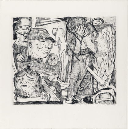 Max Beckmann. Madhouse (Irrenhaus)  from Faces (Gesichter). (1918, published 1919)