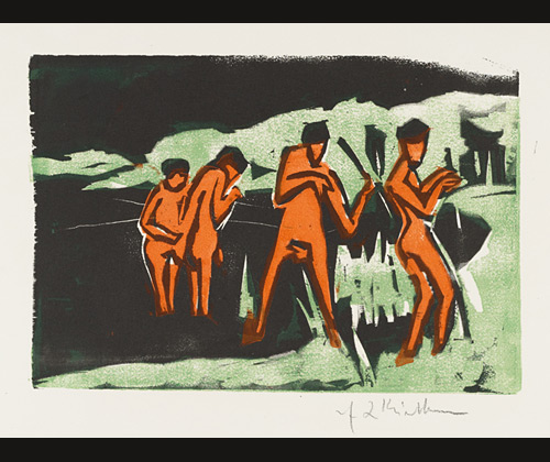 <i>Bathers Throwing Reeds</i> from <i>Brücke 1910</i>