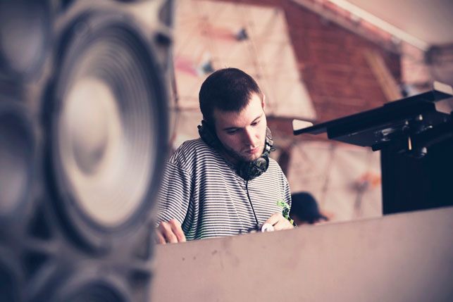 Kansas City’s Brian Leeds, who performs under the name Huerco S., opens up the final day of Warm Up 2013 with his unique Midwestern style of techno and house.