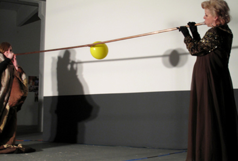 Jeanine Oleson, What?, performance at X-Initiative with Juliana Snapper & Emma Hedditch on January 14, 2010. Photo credit: Jeannie Simms