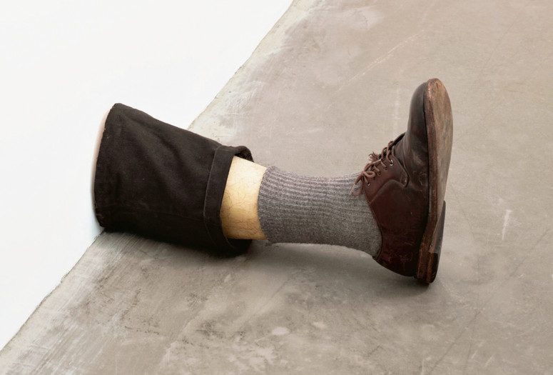 Robert Gober (American, born 1954). Untitled Leg. 1989–90. Beeswax, cotton, wood, leather, human hair, 11 3/8 x 7 3/4 x 20″ (28.9 x 19.7 x 50.8 cm). The Museum of Modern Art, New York. Gift of the Dannheiser Foundation. © 2014 Robert Gober