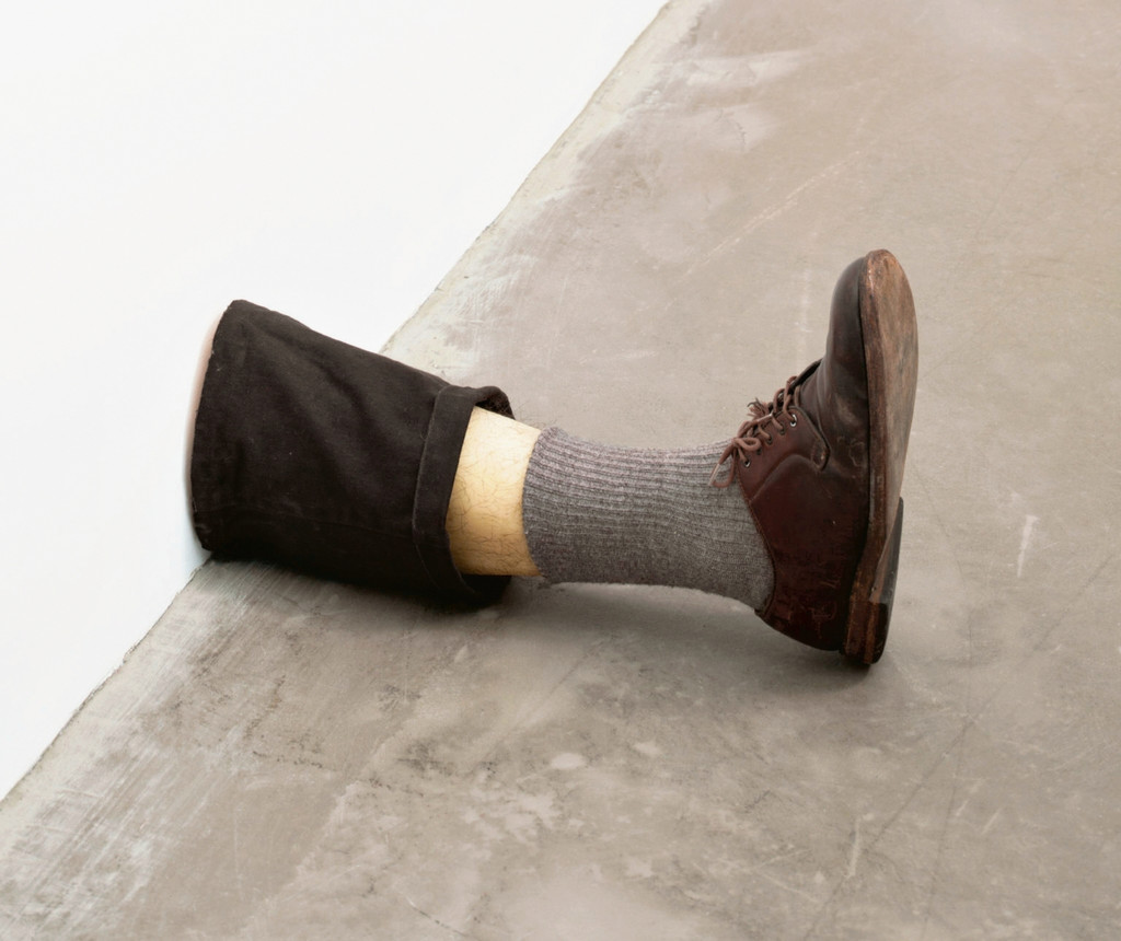 Robert Gober (American, born 1954). *Untitled Leg.* 1989–90. Beeswax, cotton, wood, leather, human hair, 11 3/8 x 7 3/4 x 20″ (28.9 x 19.7 x 50.8 cm). The Museum of Modern Art, New York. Gift of the Dannheiser Foundation. © 2014 Robert Gober
