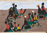 Jacob Lawrence (American, 1917–2000). The migrants arrived in great numbers, 1940-41. Casein tempera on hardboard. 12 x 18&#34; (30.5 x 45.7 cm). Gift of Mrs. David M. Levy. © 2014 Jacob Lawrence
