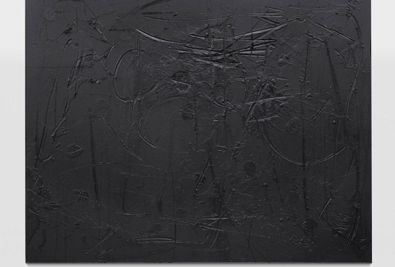 Rashid Johnson. Cosmic Slop &#34;Black Orpheus&#34;. 2011. Black soap and wax, 8’ 10” × 10’ (243.8 × 304.8). Richard Chang. Courtesy the artist and Hauser &amp; Wirth. Photo: Martin Parsekian