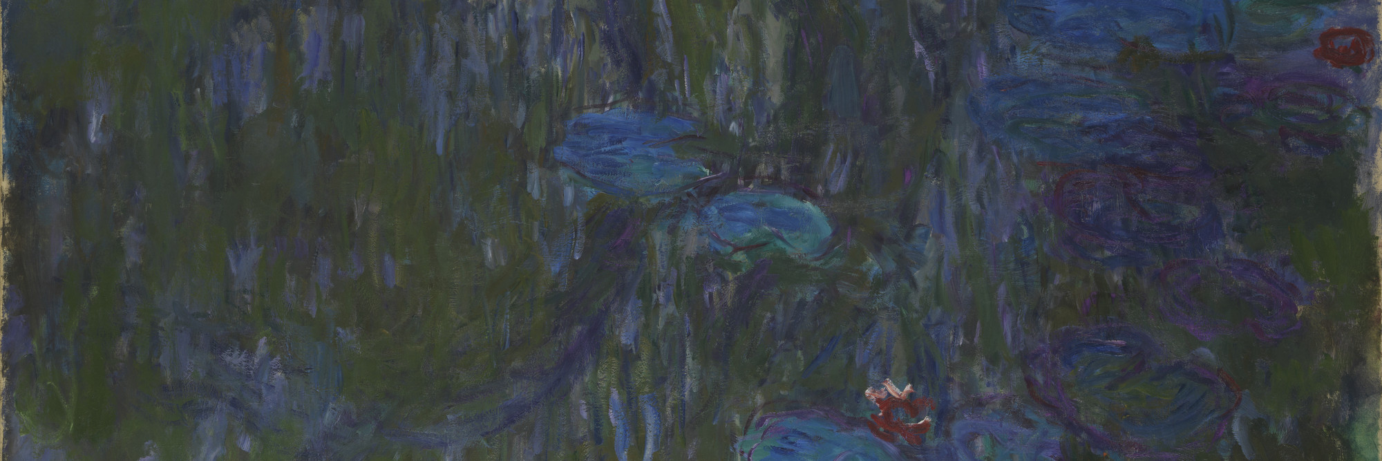 Claude Monet. Water Lilies, Reflections of Weeping Willows. 1914–1926. Oil on canvas. 51 1/4″ × 78 3/4″ (130.2 × 200 cm). Private collection. Image © The Metropolitan Museum of Art