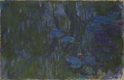 Claude Monet. Water Lilies, Reflections of Weeping Willows. 1914–1926. Oil on canvas. 51 1/4″ × 78 3/4″ (130.2 × 200 cm). Private collection. Image © The Metropolitan Museum of Art