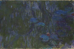 Claude Monet. Water Lilies, Reflections of Weeping Willows. 1914–1926. Oil on canvas. 51 1/4″ × 78 3/4″ (130.2 × 200 cm). Private collection. Image © The Metropolitan Museum of Art