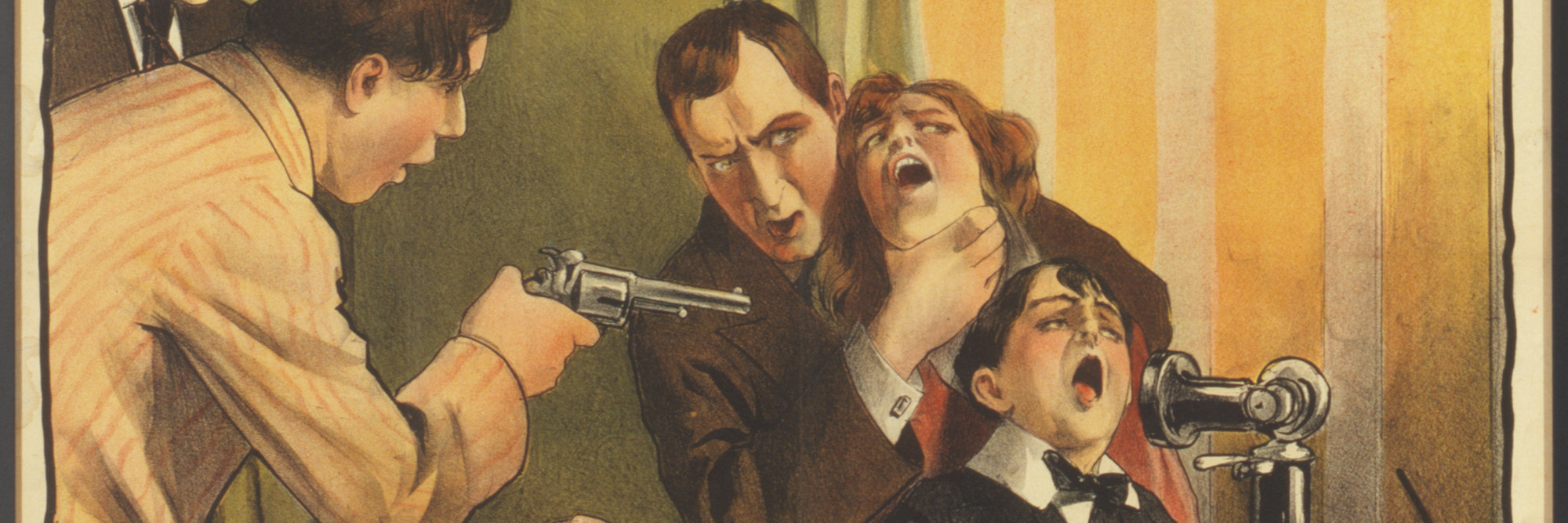 Poster for Bout-de-Zan et le crime au telephone (1914, France, Gaumont, Directed by Louis Feuillade). Lithograph, 40 × 30″ (101.6 × 76.2 cm). Department of Film Collection