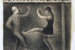 Georges Seurat. Pierrot and Colombine. c. 1887–88. Conté crayon on paper, 9 3/4 × 12 5/16″ (24.8 × 31.2 cm). The Kasama Nichido Museum of Art