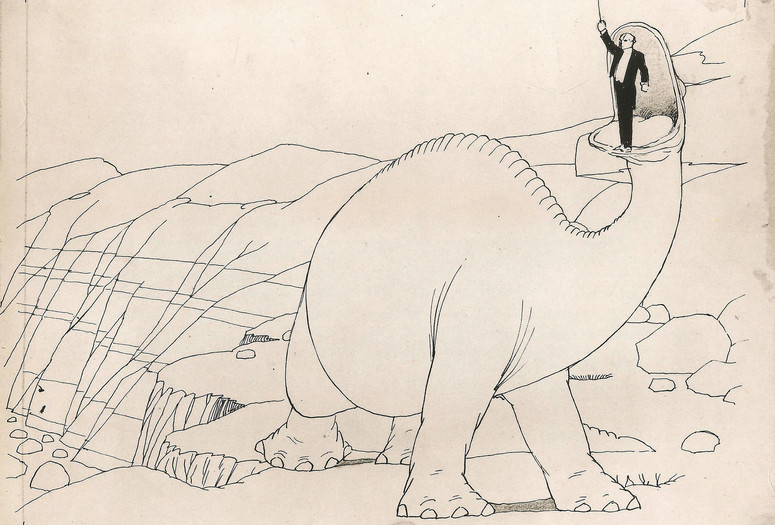 Original animation drawing for Gertie the Dinosaur. USA. 1914. Directed by Winsor McCay. Courtesy John Canemaker
